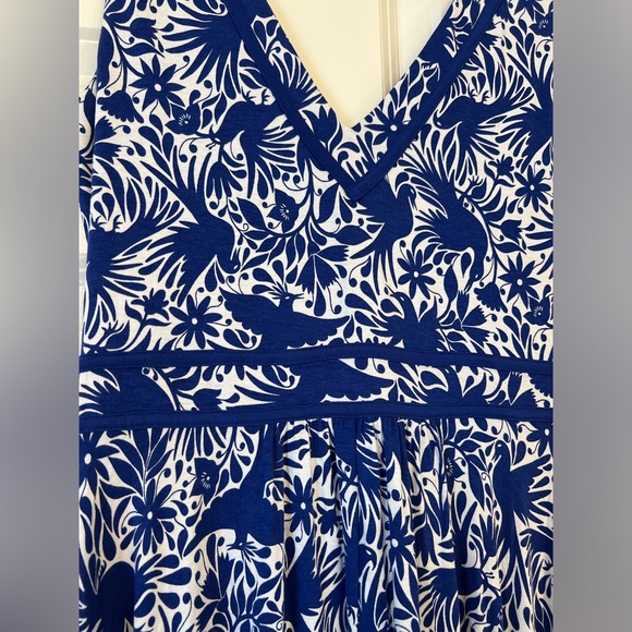 BODEN Lorna Jersey Dress Blue and White Pattern Size 6R - Picture 6 of 13